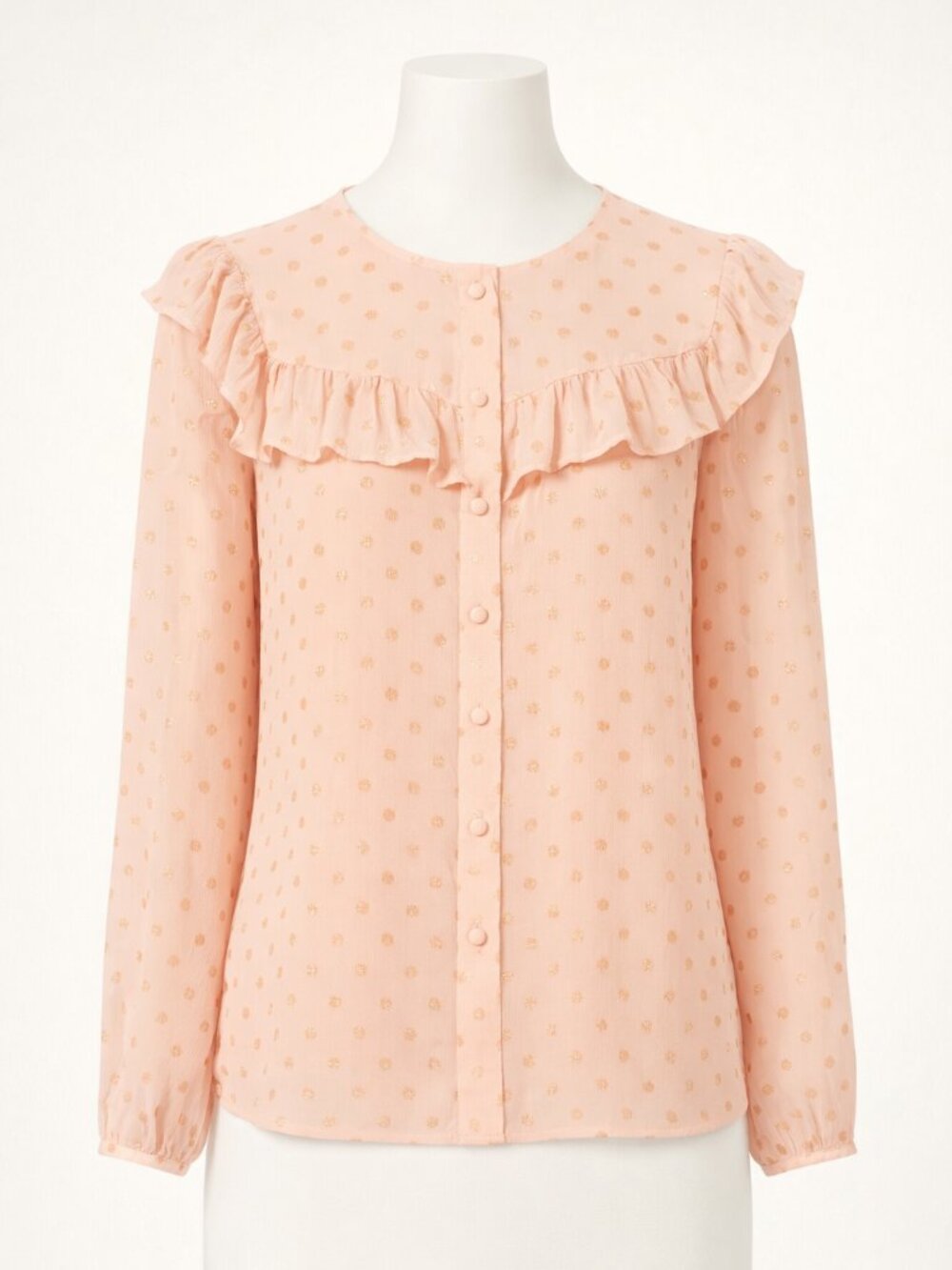 LC Lauren Conrad Pink Blouse with Rose Gold Embellishment LinedSize XS EUC